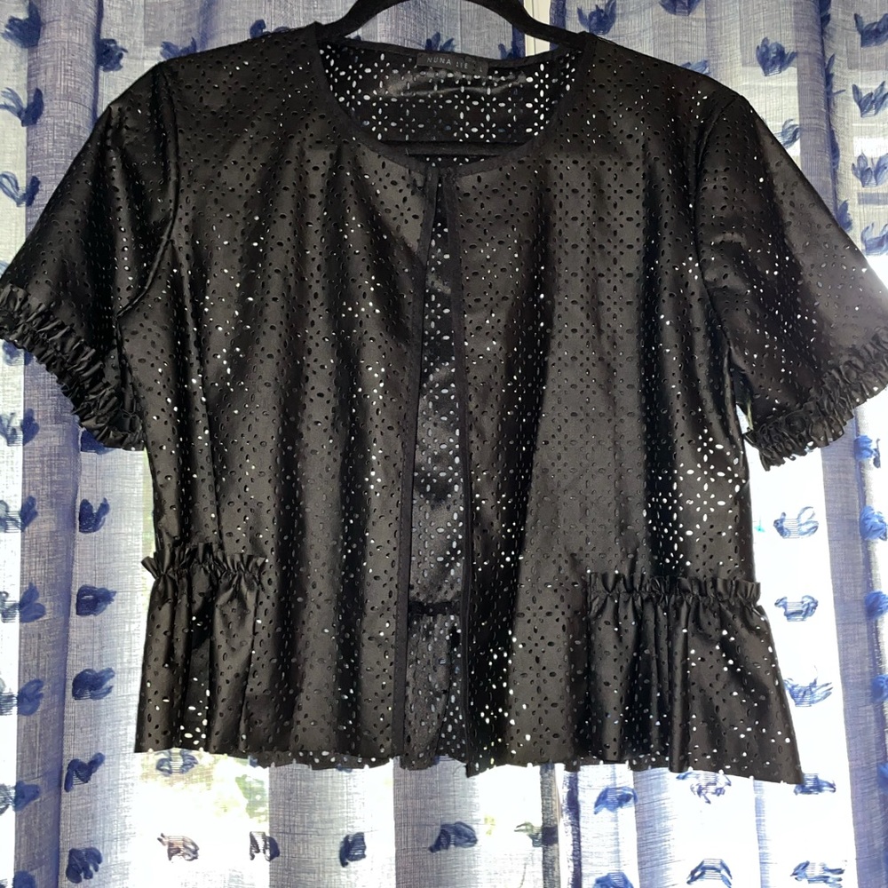 Black mesh shirt/little jacket